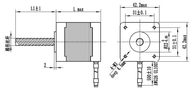 Nema 17 Hybrid Linear Stepper Motor