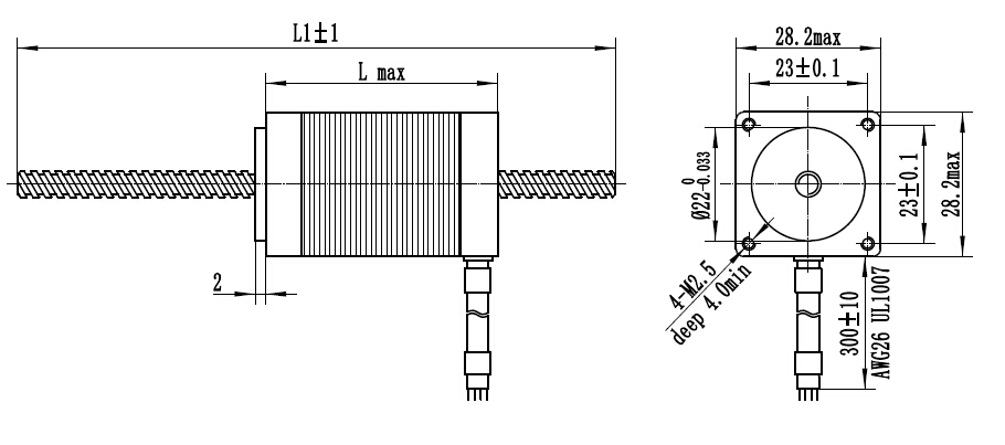 NEMA 11 Hybrid Linear Stepper Motor